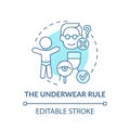 The underwear rule turquoise concept icon