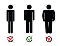 Underweight normal weight overweight man pictogram