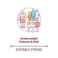 Underweight patients and kids concept icon