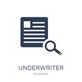 Underwriter (insurance) icon. Trendy flat vector Underwriter (insurance) icon on white background from business collection Royalty Free Stock Photo