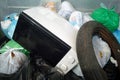 Undifferentiated waste disposal of tires and appliances Royalty Free Stock Photo