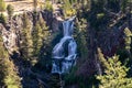 Undine Falls waterfall in Yellowstone National Park, daytime long exposure Royalty Free Stock Photo