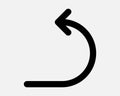 Undo Arrow Icon Back Button Backwards Before Previously Sign Symbol Web Return App Navigation Direction Point Royalty Free Stock Photo