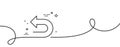 Undo arrow line icon. Left turn. Continuous line with curl. Vector Royalty Free Stock Photo