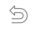 Undo arrow line icon. Left turn. Royalty Free Stock Photo