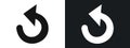 Undo arrow sign icon linear graphics set vector in black Royalty Free Stock Photo