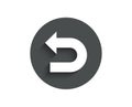 Undo arrow simple icon. Left turn.