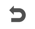 Undo arrow simple icon. Left turn.