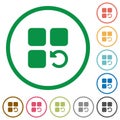 Undo component operation flat icons with outlines