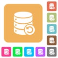 Undo database changes rounded square flat icons