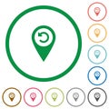 Undo GPS map location flat icons with outlines