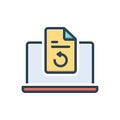 Color illustration icon for Undo, document and update