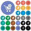 Undo last cart operation round flat multi colored icons