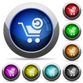 Undo last cart operation round glossy buttons Royalty Free Stock Photo