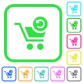 Undo last cart operation vivid colored flat icons