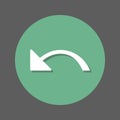 Undo, left arrow flat icon. Round colorful button, circular vector sign with shadow effect. Flat style design.