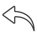 Undo line icon, web and mobile, back sign