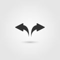 Undo, Redo arrow icon vector, solid illustration, pictogram isolated on gray.