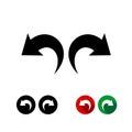 Undo and redo arrows black icon set Royalty Free Stock Photo