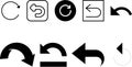 Undo and Redo icon set collection, move nav bar next forward direction send share shuffle icon