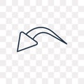 Undo vector icon isolated on transparent background, linear Undo