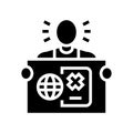 undocumented student glyph icon vector illustration Royalty Free Stock Photo