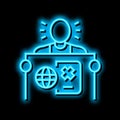 undocumented student neon glow icon illustration Royalty Free Stock Photo