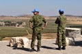 UNDOF soldiers in Golan Heights Royalty Free Stock Photo