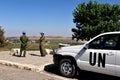 UNDOF soldiers in Golan Heights Royalty Free Stock Photo