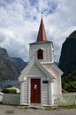 Undredal Stavkyrkje ,Norwegian stave church in Fjord Village. Royalty Free Stock Photo