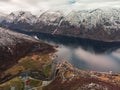 Undredal village in an Aurlandsfjord in Norway Royalty Free Stock Photo