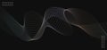 Undulate gradient multicolor lines with blend effect. Isolated wave swirl on black background.Vector illustration
