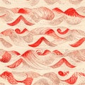 Undulating abstract pattern, generative ai Royalty Free Stock Photo