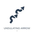 undulating arrow icon in trendy design style. undulating arrow icon isolated on white background. undulating arrow vector icon