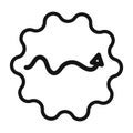 undulating arrow icon mark in filled style