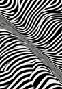 Undulating black and white stripes create an optical illusion, resembling a wavy, three- Royalty Free Stock Photo