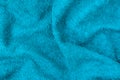 Undulating blue plush bath towel fabric