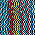 Undulating colored lines on a black background. abstract geometric background. illustration