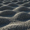Undulating landscape composed of uniformly arranged, Royalty Free Stock Photo