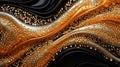 Elegance Unveiled: Seamless Black Sequin Mesh Fabric Photo