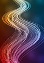 Undulating lines create a wave pattern, flowing diagonally across a multicolored Royalty Free Stock Photo