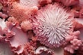 Undulating Pink coral reef ocean nature closeup. Generate Ai