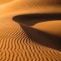 Undulating sand dunes with intricate parallel ripples create a Royalty Free Stock Photo