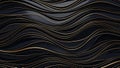 Seamless dark wavy background with thin gold lines creating a abstract pattern with subtle depth and shine Keywords: abstract, Royalty Free Stock Photo