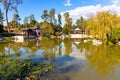 Chinese Garden Lake and Shrine Royalty Free Stock Photo