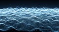 Undulating wave of digital particles in blue tones for data stream concept Royalty Free Stock Photo