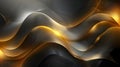 Undulating waves of gold and black create a dynamic background with smooth, fluid curves. Royalty Free Stock Photo