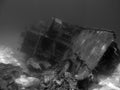 Undwerwater Shipwreck in Black and White