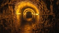 Unearthed Secrets: a Long, Dark Empty Terror Tunnel Deep Underground, Generative AI