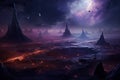 Unearthly alien fantasy landscape. Generate Ai